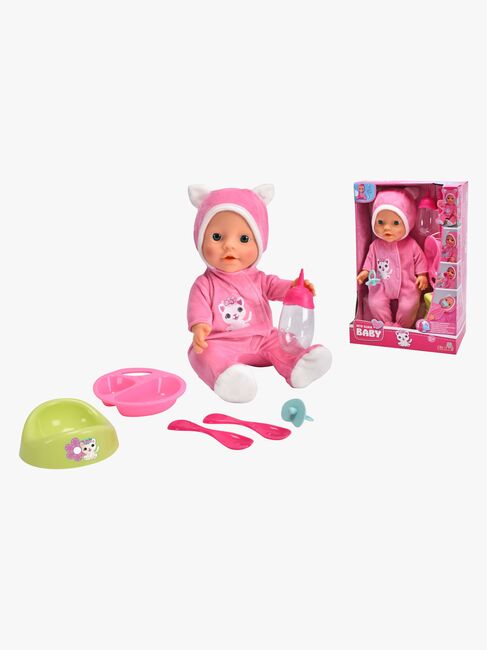 New Born Baby Dukke med Kattedragt 30 cm