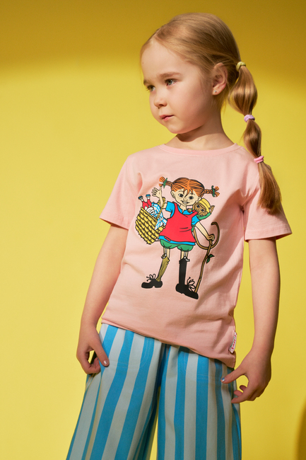 Pippi Langstrømpe X Martinex Picnic T-shirt, Pink