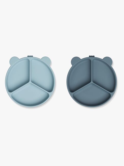 LIEWOOD Stacy Opdelt Tallerken 2-pak, Sea Blue/Whale Blue