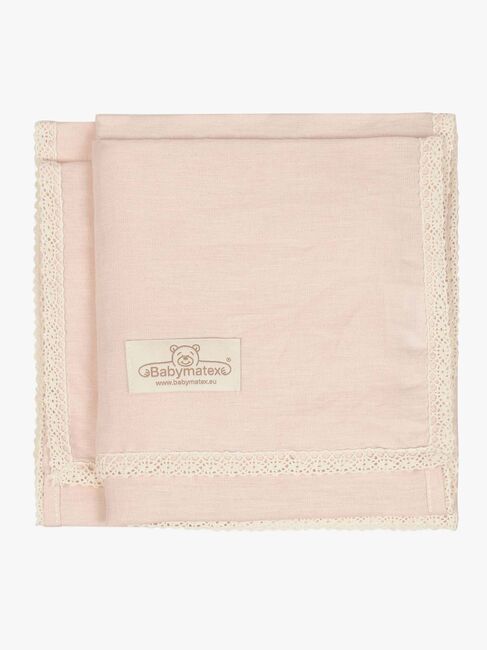 BabyMatex Babytæppe i Hør 75 x 100 cm, Lyserødt