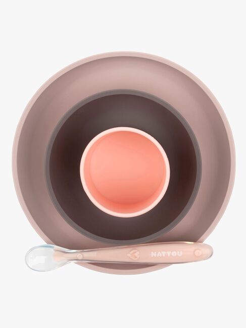 Soft Sili Børneservice 4 dele Lyserød/Aubergine