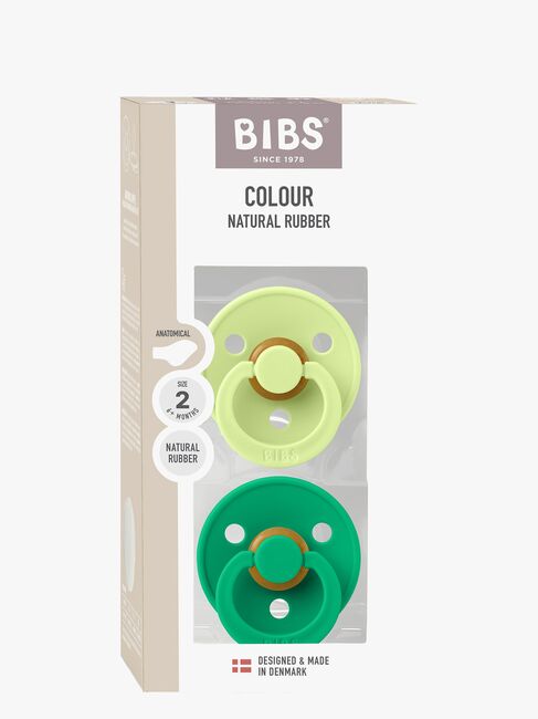 BIBS Colour Sut 2-pak Latex Str. 2 Anatomisk, Matcha/Cactus