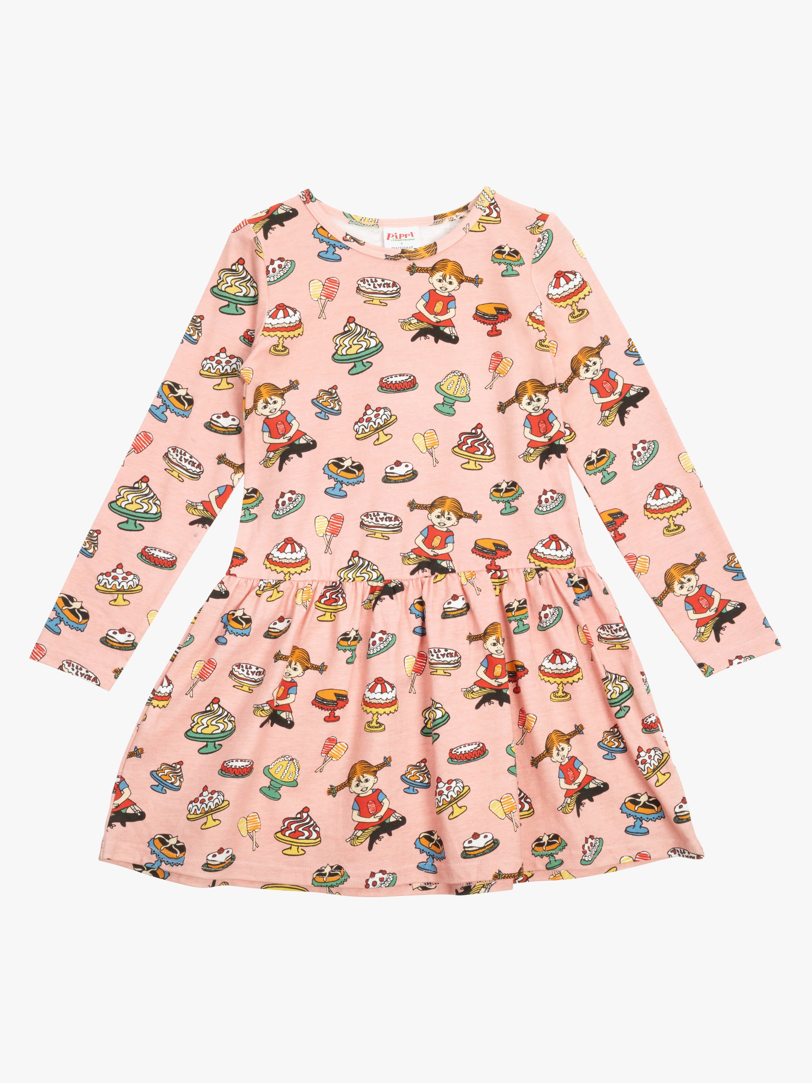 Pippi Langstrømpe Kjole, Pink, 110
