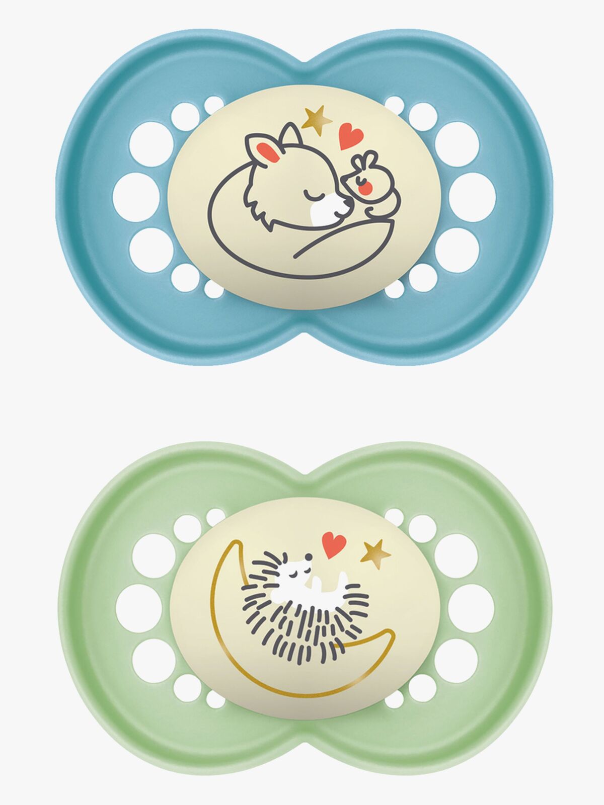 MAM Original Night Silikone Sutter 2-Pak 6-16m, Blå