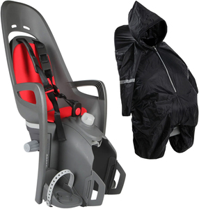 Hamax Zenith Relax Cykelstol Inkl. Bagagebærer-adapter & Regnslag, Grey/Red/Black