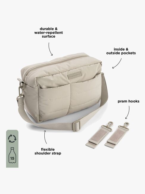 Done By Deer Quiltet Pusletaske med Barnevognskrog, Sand