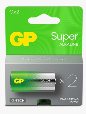 GP Super Alkaline G-TECH C/LR14 Batterier 2-Pak