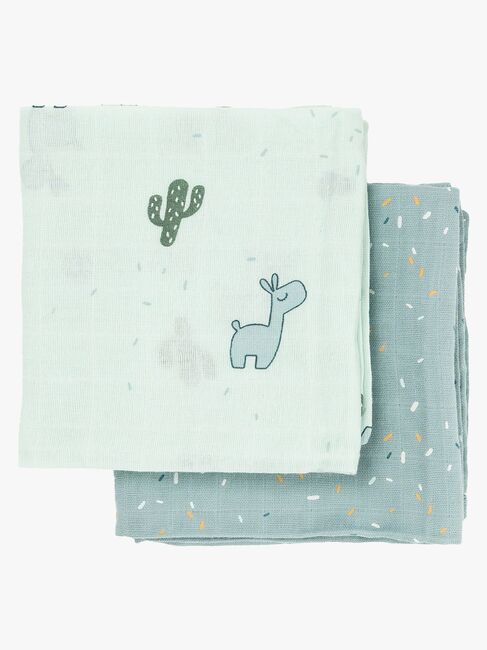 Done By Deer Lalee Musselin Tæppe 2-pak, Blue