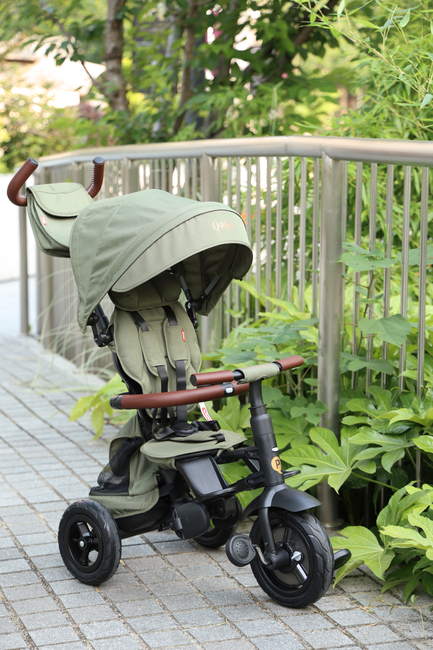 QPlay Rito Delux 6-i-1 Sammenklappelig Trehjulet Cykel, Olivengrøn