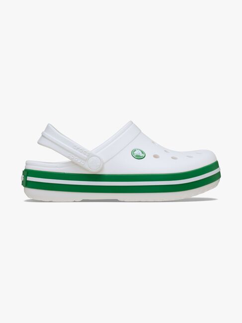 Crocs Crocband Clogs, White/Green Ivy