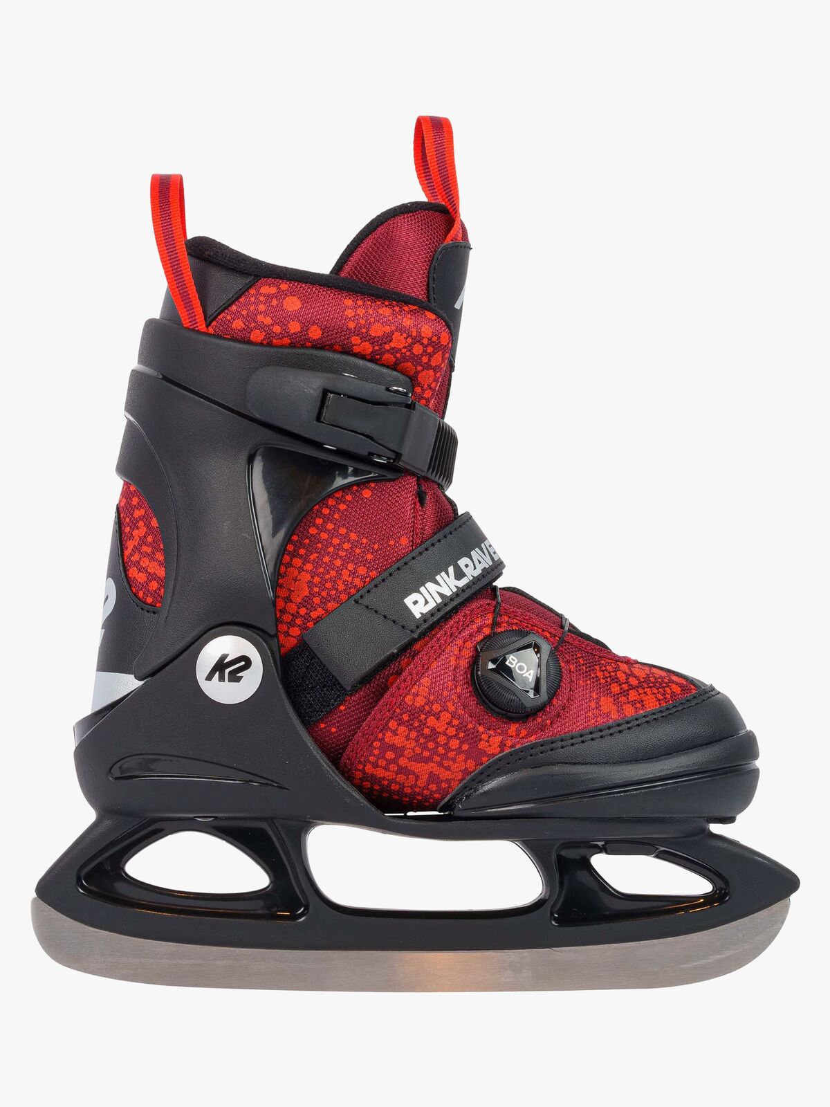 K2 Rink Raven Ice Boa Skøjter, Black/Red