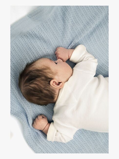 Vinter & Bloom Soft Grid Hæklet Babytæppe, Bright White