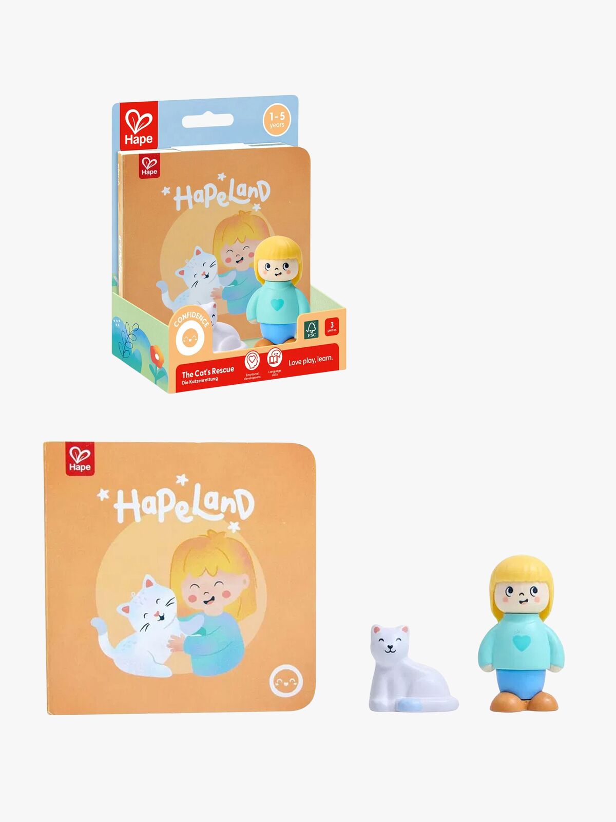 Hape Eventyrbog med Legesæt The Cat's Rescue