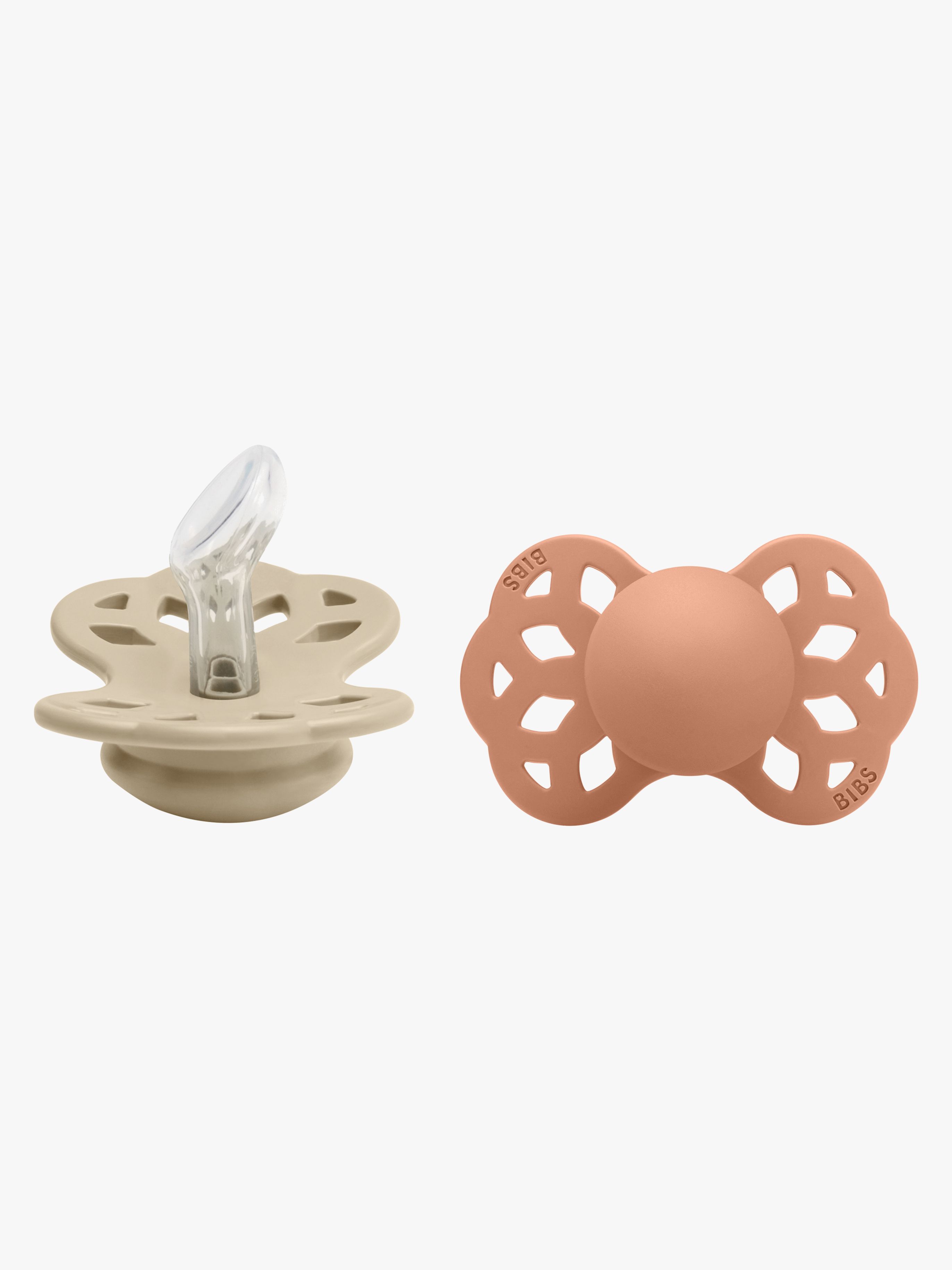 BIBS Infinity Sutter 2-pak Silikone Str. 1 Anatomisk, Vanilla/Peach