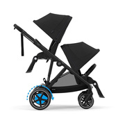 Cybex e-Gazelle S Søskendevogn, Moon Black/Black