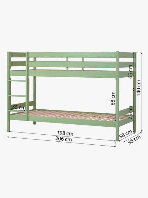Hoppekids ECO Comfort Køjeseng 90x200, Lysegrøn
