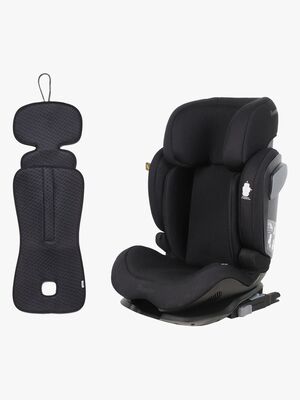 Beemoo Recline i-Size Autostol inkl. Ventilerende Hynde, Black Mesh/Antracit