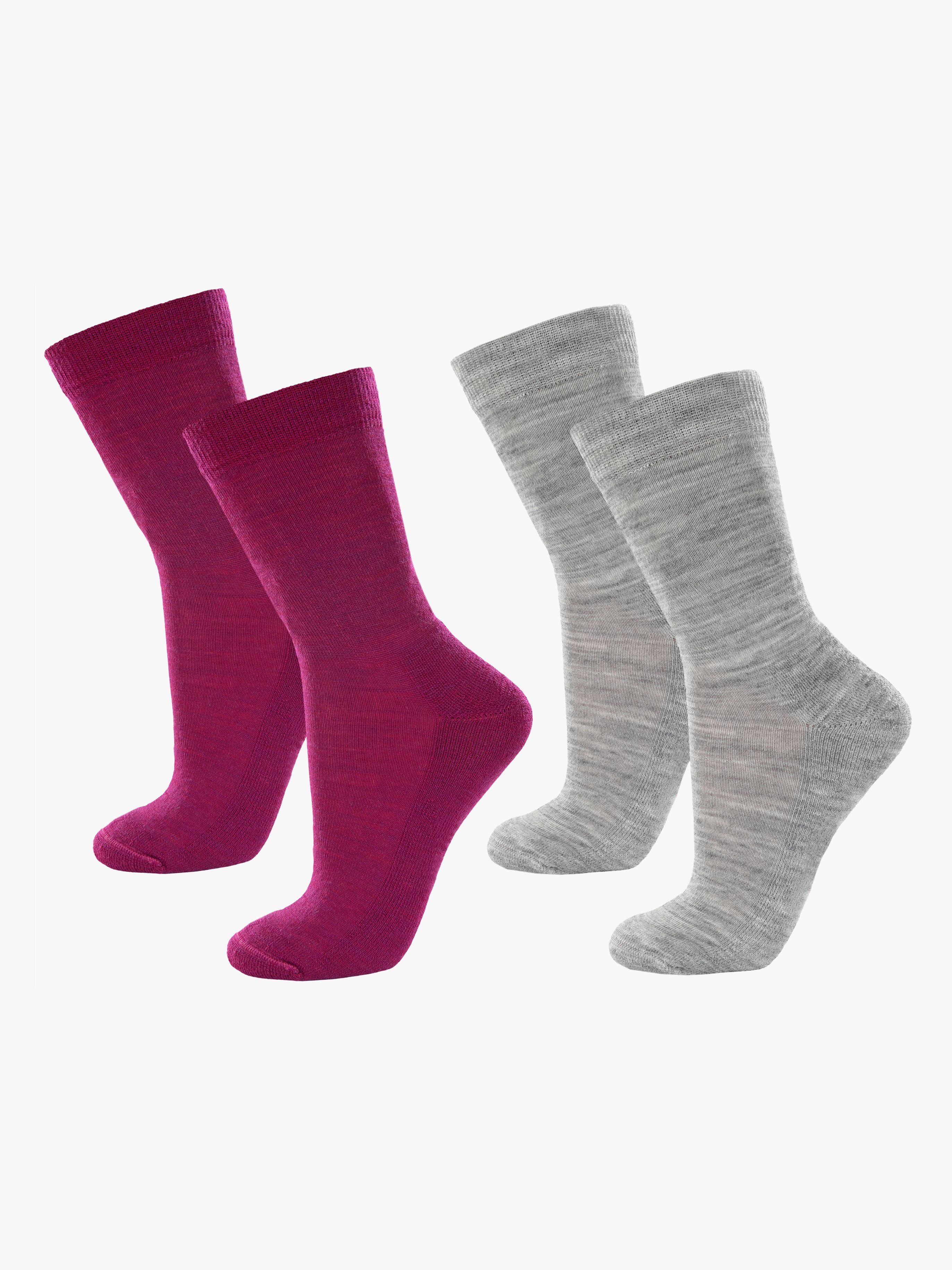 Janus Uldstrømper Merinomix 2-pak, Dark purple, 16-19
