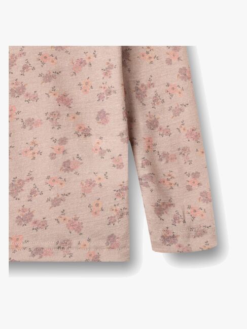 Wheat Alfie Langærmet Top Merinould, Lilac Flowers