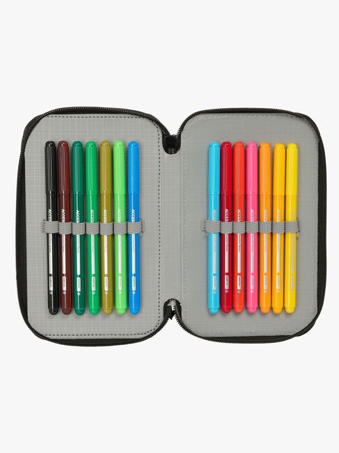 Kappa  Fyldt Penalhus med 3 Rum 37 Dele, Grå