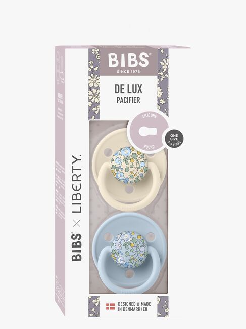 BIBS x Liberty De Lux Sut 2-Pak Silikone Onesize, Eloise/Baby Blue Mix