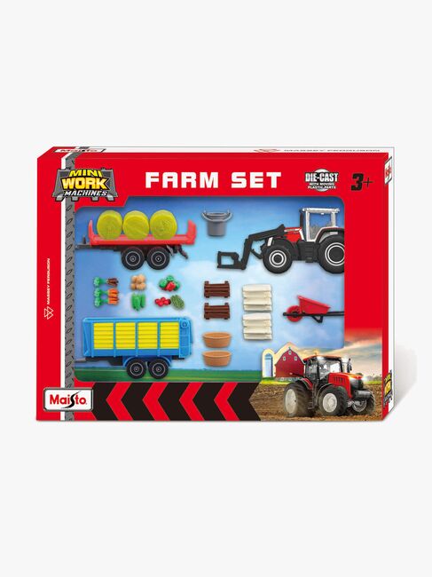 Maisto Mini Working Machines Bondegårdssæt Massey Ferguson