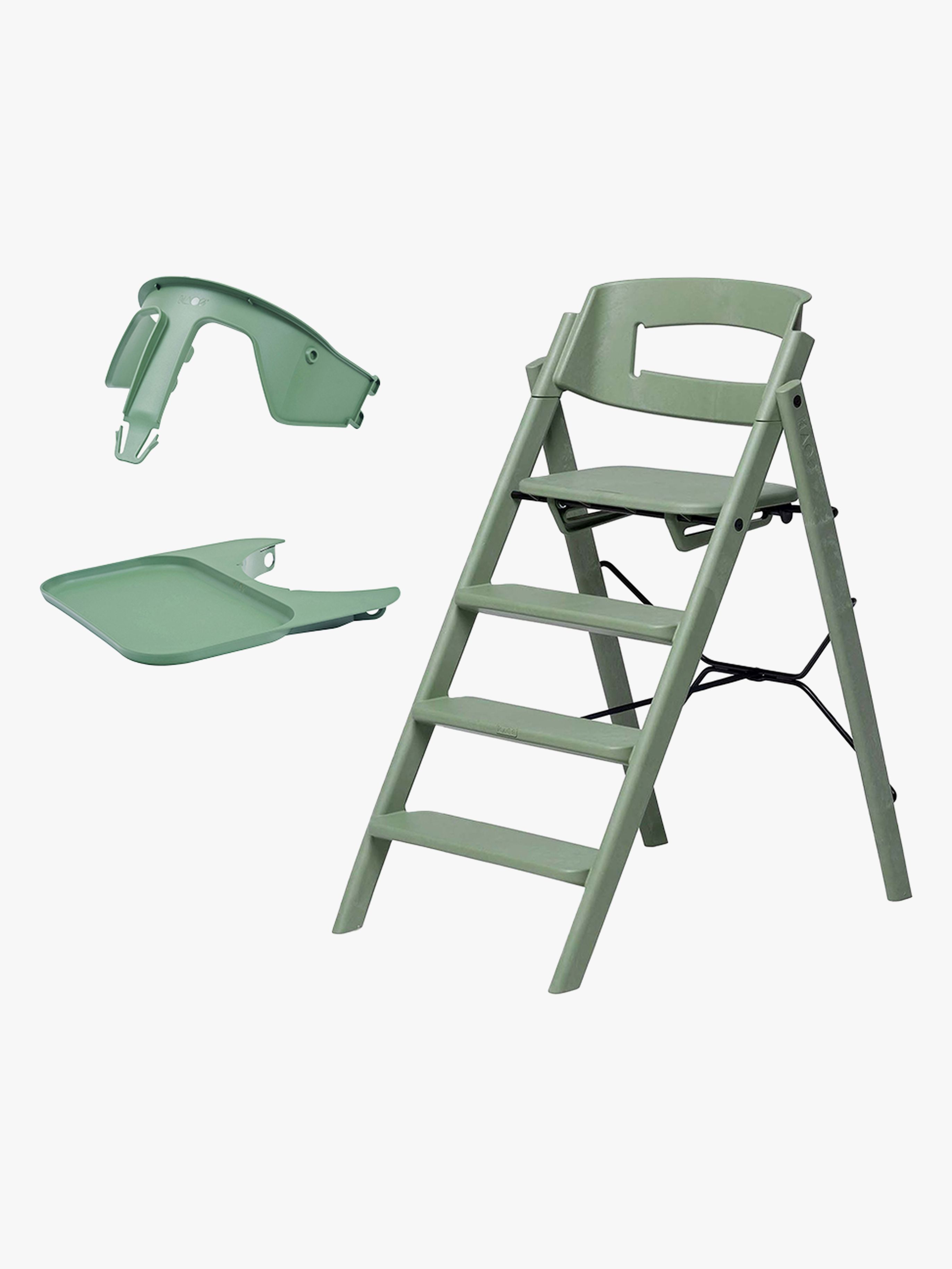 KAOS Klapp Højstol Recycled inkl. Beskyttelsesbøjle & Bakke, Mineral Green/Mineral Green