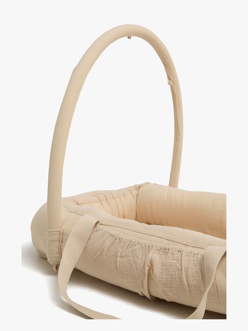 Alice & Fox ALBA Babynest med Håndtag, Beige Muslin