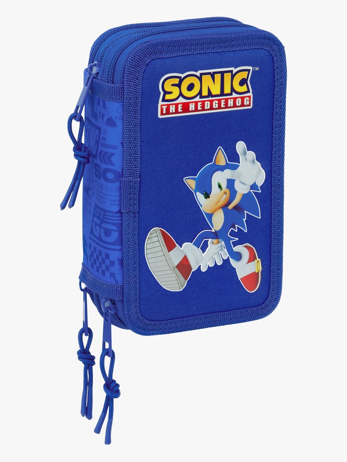 Sonic  Fyldt Penalhus med 3 Rum 37 Dele, Blå