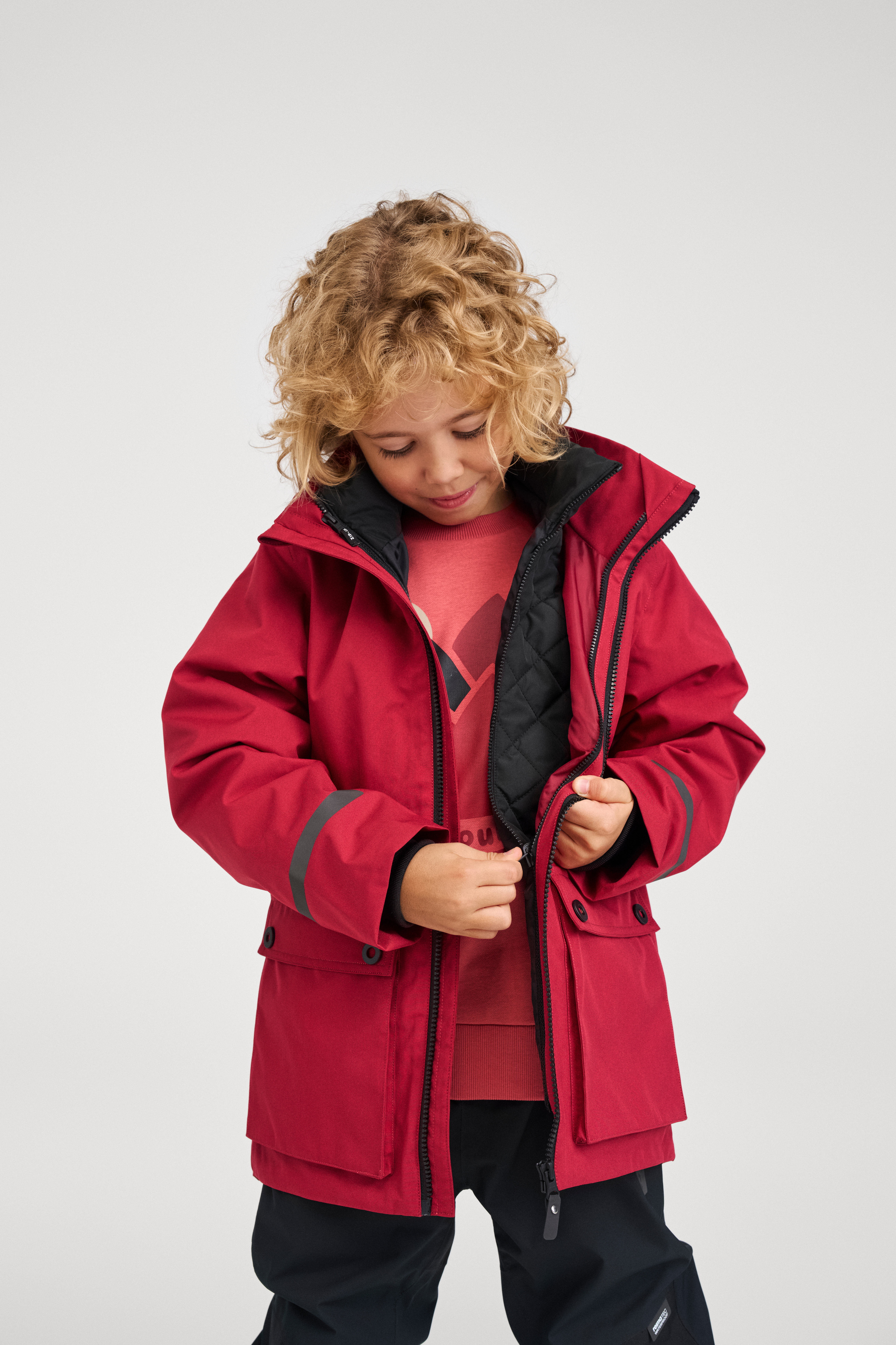 Reima 2-i-1 Syddi Jakke, Cranberry, 134