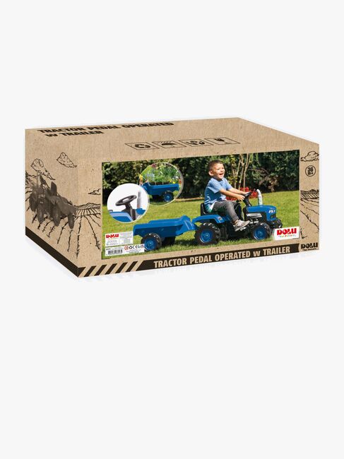 DOLU Pedaltraktor med Anhænger, Blå
