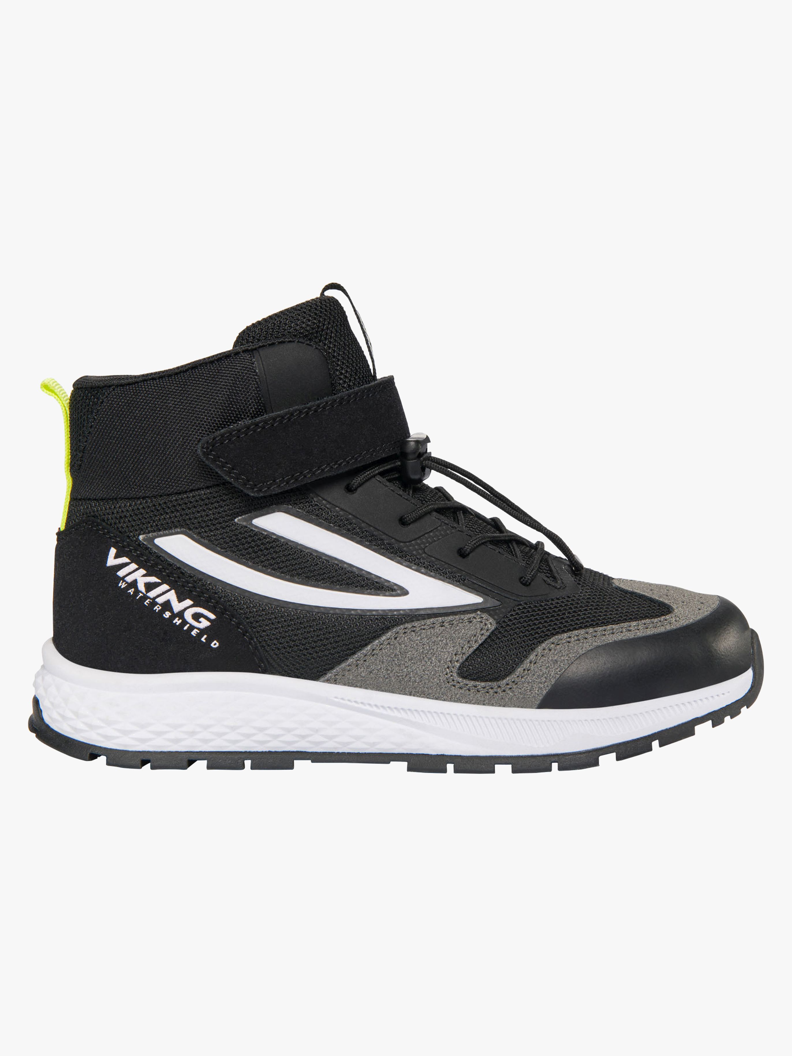 Viking Century Mid 1V SL WP Sneakers, Black/Lime, 32
