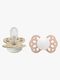 BIBS Infinity Sutter 2-Pak Silikone Str. 2 Symmetrisk, Vanilla GLOW/Blush GLOW