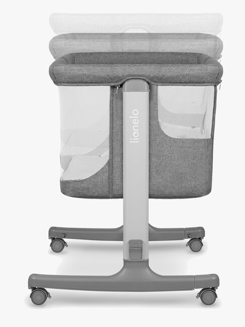 Lionelo Aurora Bedside Crib 3-i-1, Grey Concrete