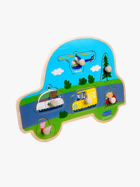 Barbo Toys Gurli Gris Knoppuslespil i Træ Transportmidler 6 Brikker