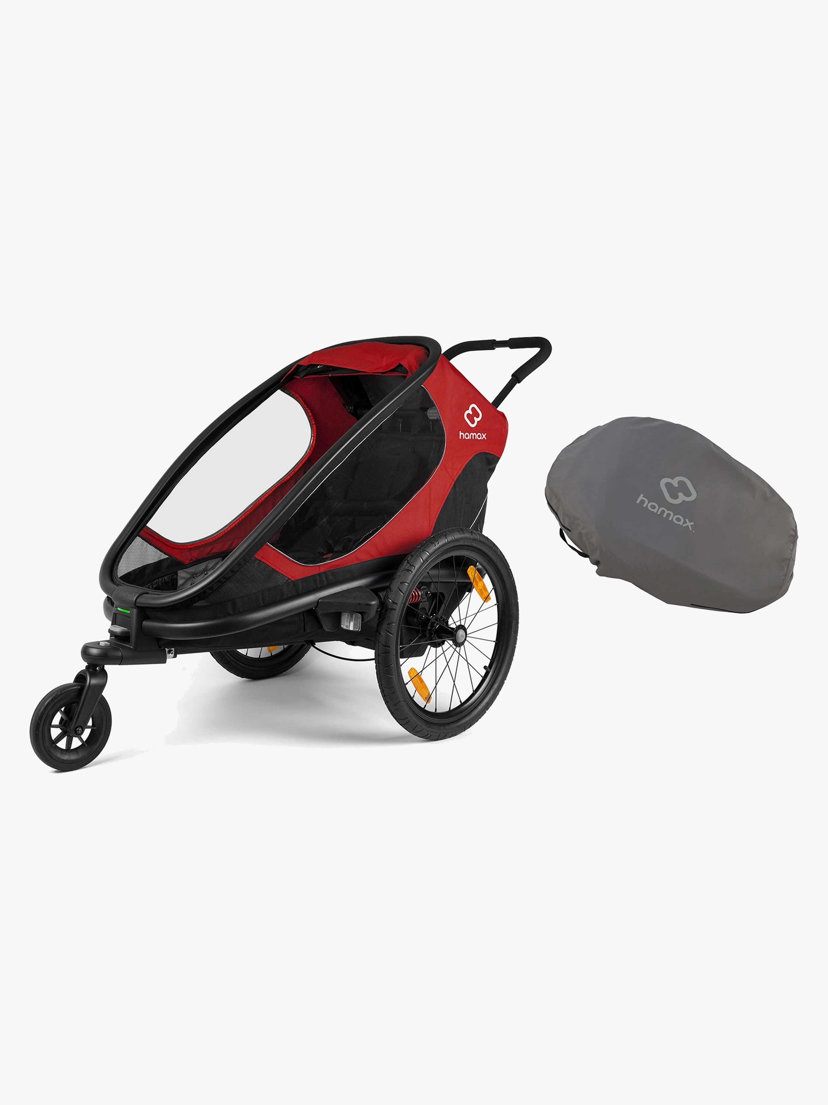 Hamax Outback ONE Cykelanhænger inkl. Opbevaringsbetræk, Red/Black