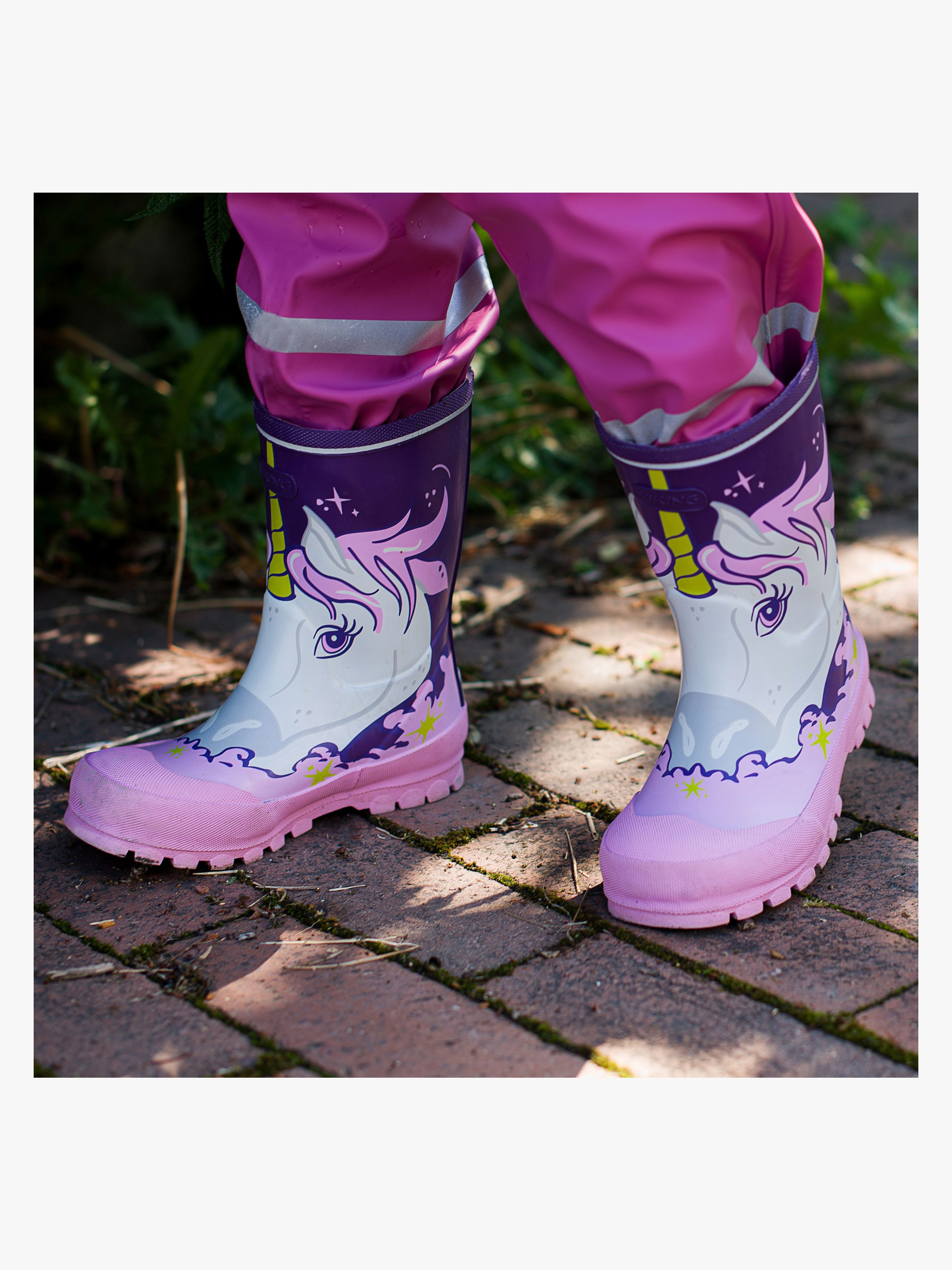 Viking Jolly Print Gummistøvler, Purple, 22
