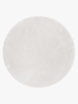 KM Carpets Cozy Rundt Gulvtæppe 160, White