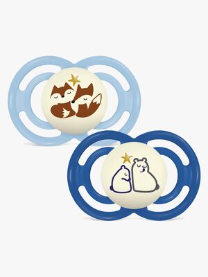 MAM Perfect Night Sut Silikone 2-pak 6-16m, Blå