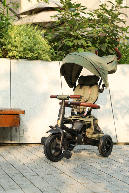 QPlay Rito Delux 6-i-1 Sammenklappelig Trehjulet Cykel, Olivengrøn