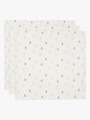 Jollein Happy Miffy Tæppe/ Stofble i Musselin 3-pak, Olive Green