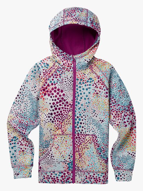 Burton Girls Crown Bonded Full-Zip Hoodie, Stout White Dots
