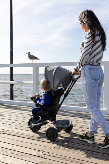 QPlay Cosy 4-i-1 Trehjulet Cykel, Grå