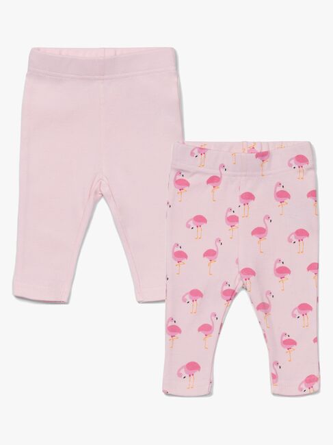 Tiny Treasure Lexi Leggings 2-pak, Pink/Flamingo