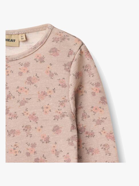 Wheat Alfie Langærmet Top Merinould, Lilac Flowers