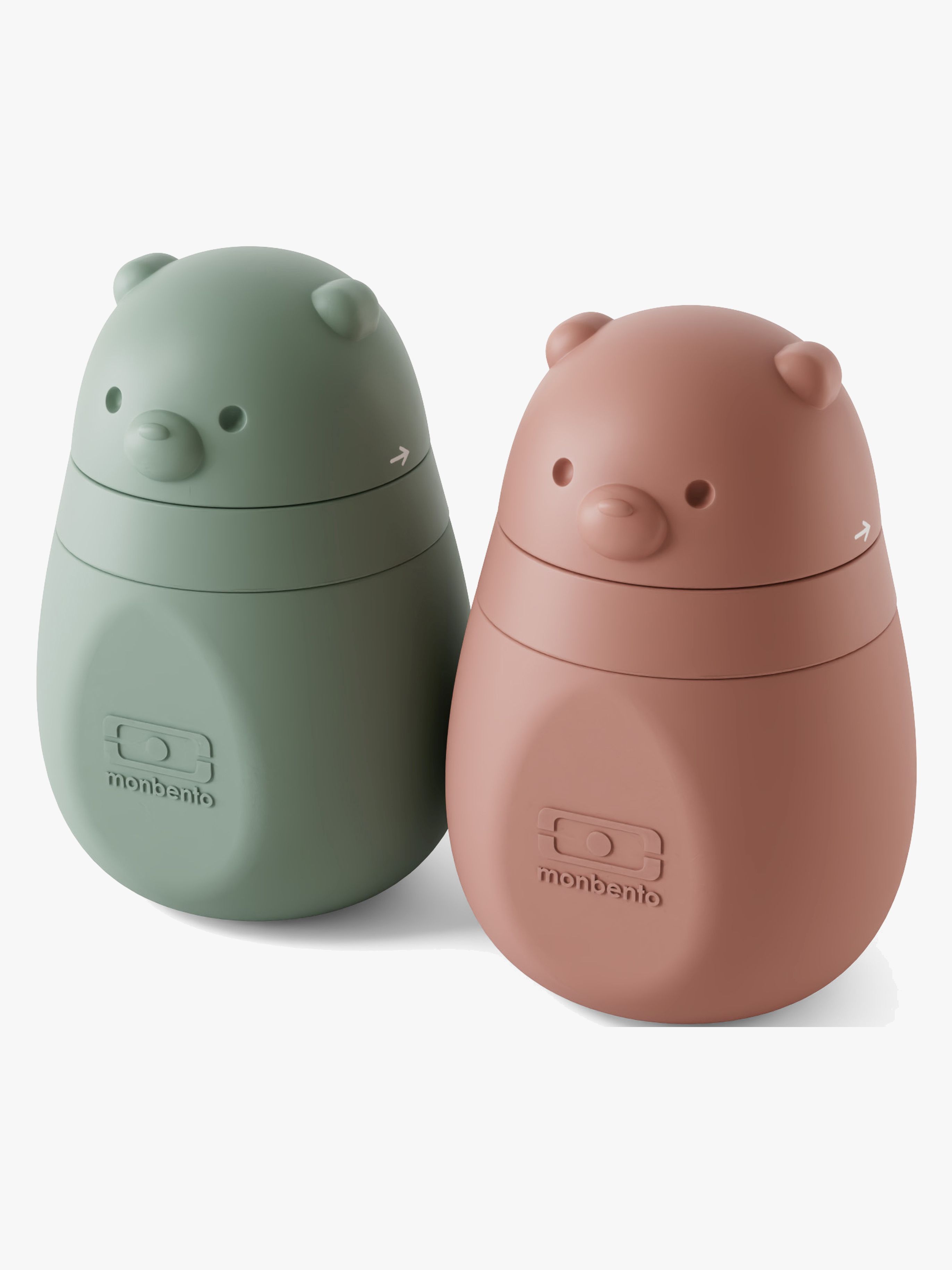 Monbento Yummy Klemmepose 2-pak, Pink Mocca/Green