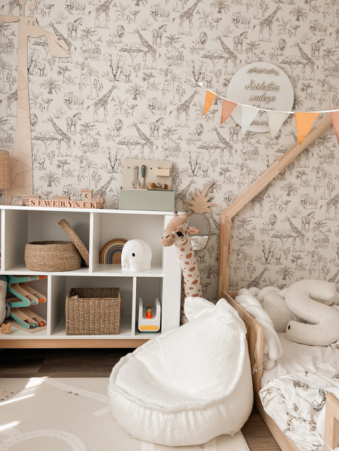 Meowbaby Boucle Sækkestol Teddy, Hvid