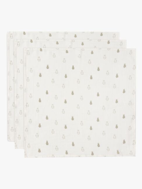 Jollein Happy Miffy Tæppe/ Stofble i Musselin 3-pak, Olive Green