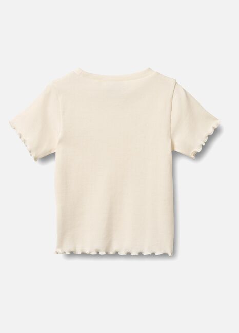 Wheat Alicia  Ribstrikket T-shirt, Ivory