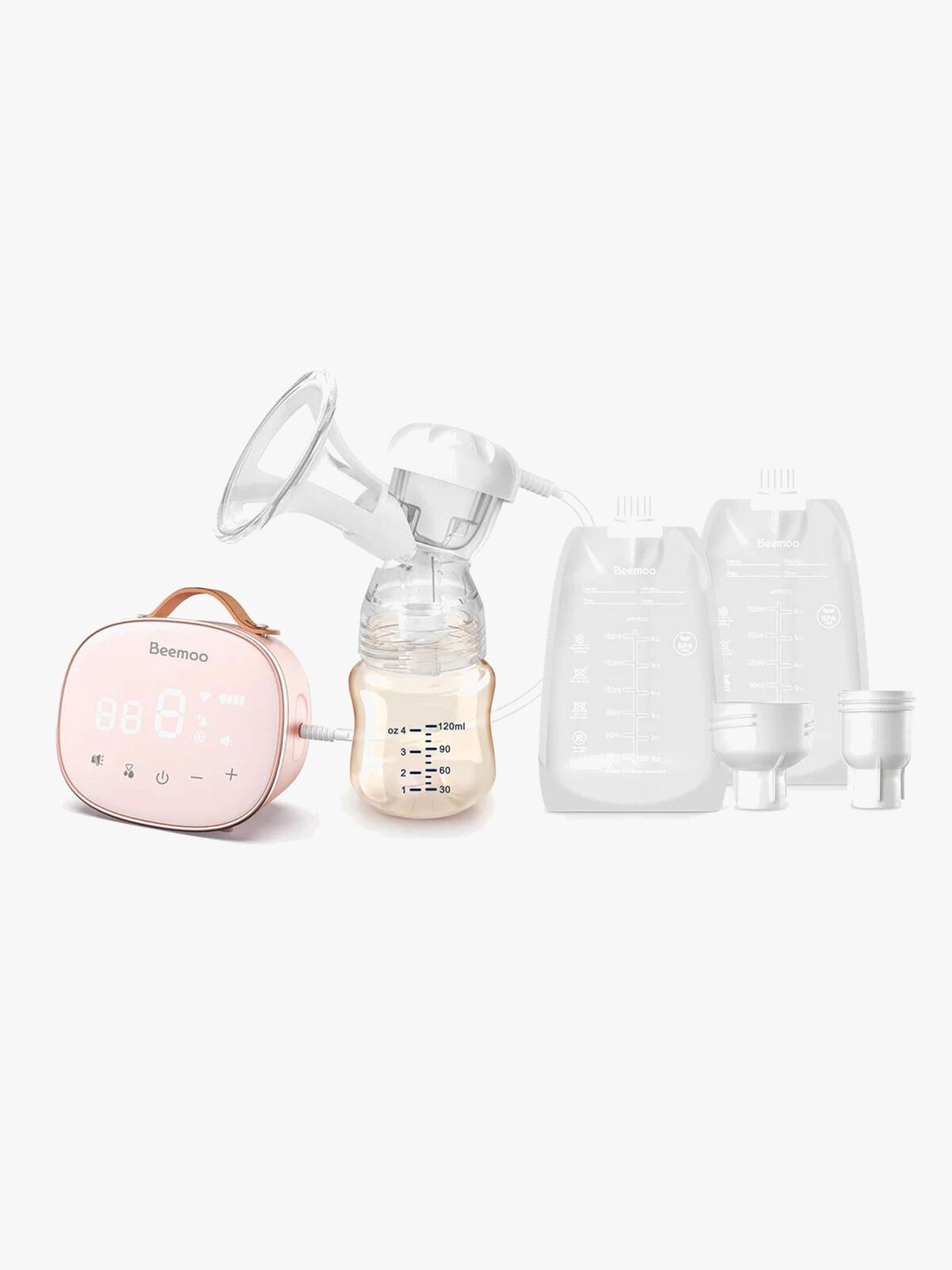  Beemoo CARE Single Elektrisk Brystpumpe inkl. Modermælksposer 180 ml 30-pak